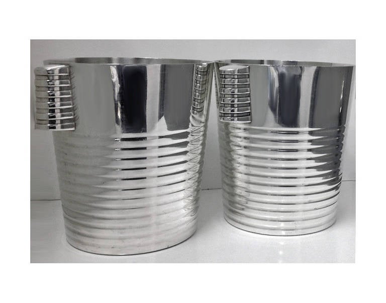 Pareja de enfriadores de vino Art Déco Christofle Luc Lanel