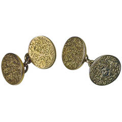 Antique English Double SIded Gold Cufflinks