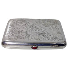 Russian Silver Cigarette Case Moscow 1927-54