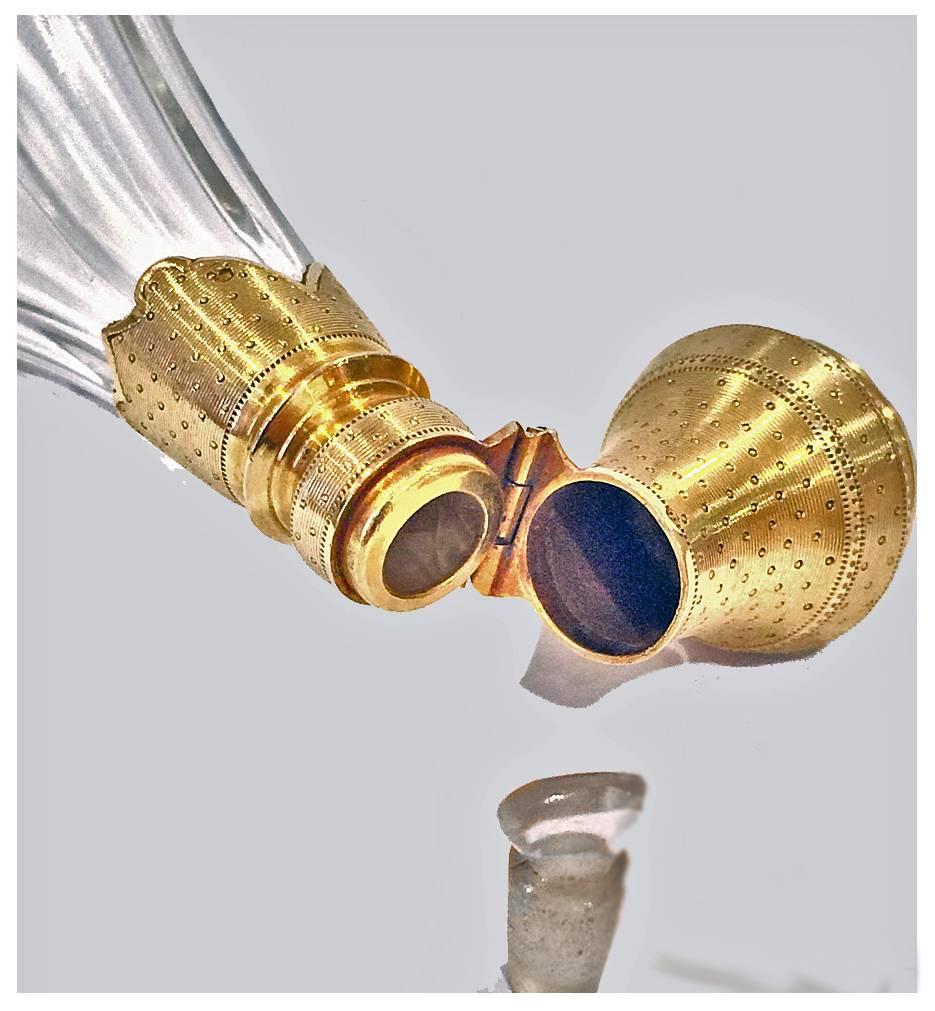 Women's 1880s Lapis Lazuli Gold glass scent bottle French