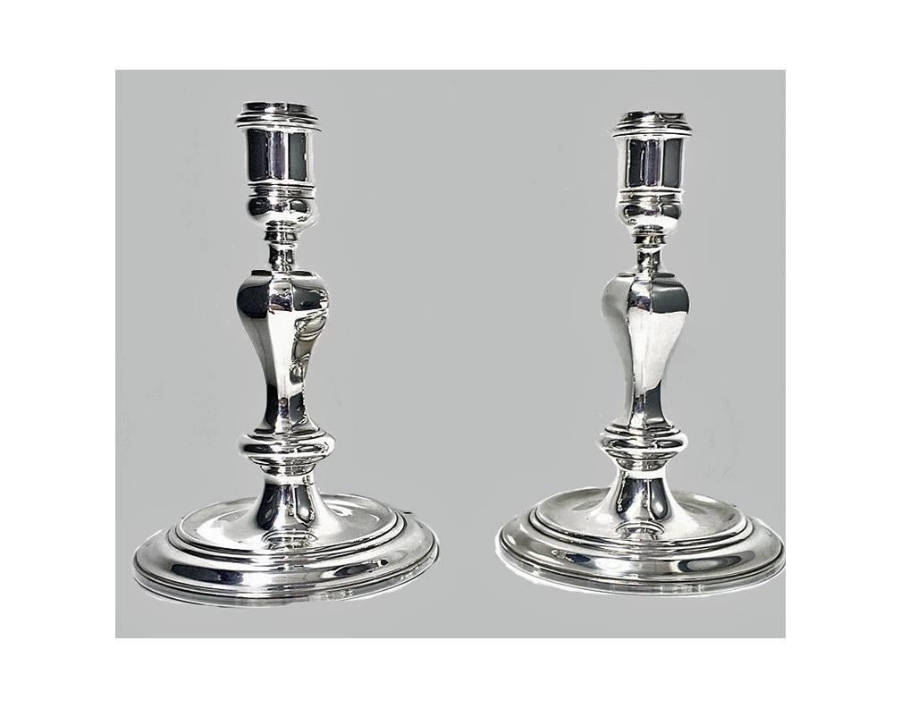 English Silver Queen Anne style Candelabra London 1956, Harrods In Excellent Condition In Toronto, ON