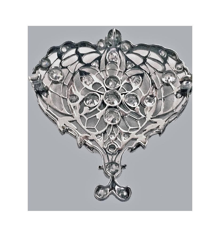 Women's Belle Epoque Diamond Platinum Drop Brooch, circa 1900