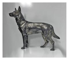 1900 WMF Silver Plate Alsatian German Shepherd Dog