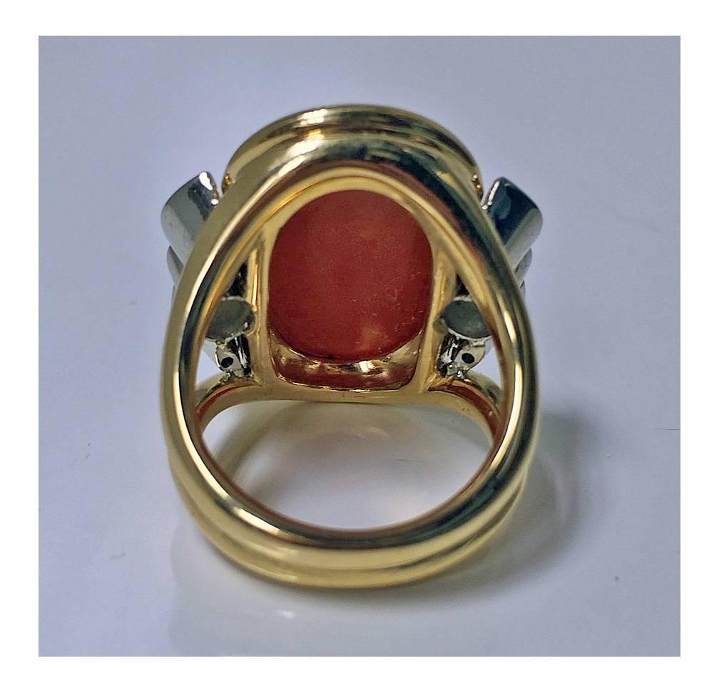 Koralle-Diamant-Goldring 1