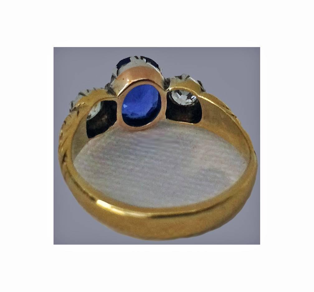 Antique Sapphire Diamond Gold Ring 3