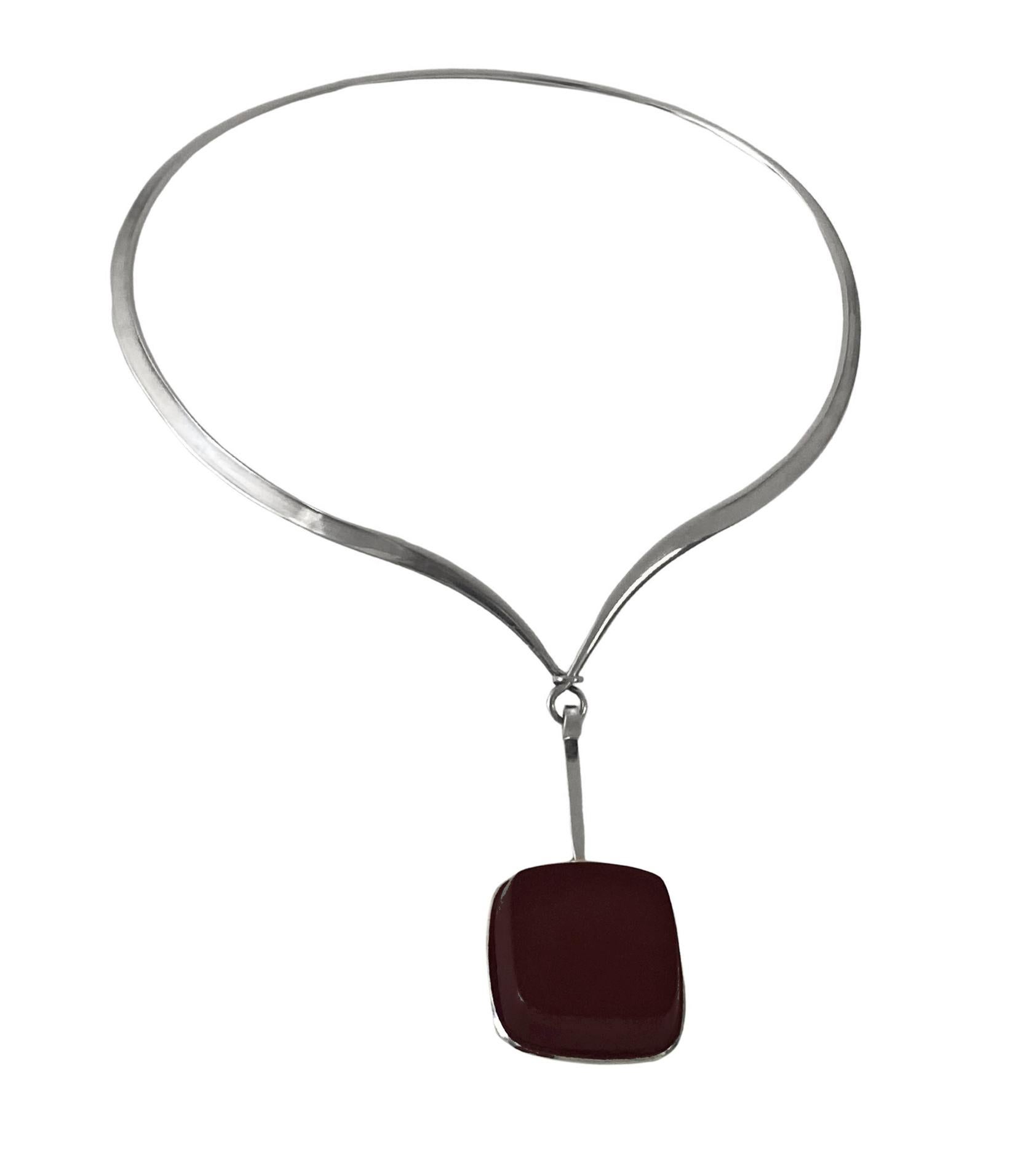 Collar de cuarzo Vivianna Torun Bulow Hube para Georg Jensen Corte cojín en venta
