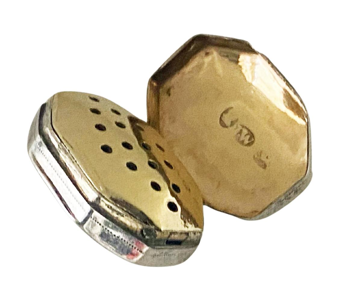 Georgian Silver Vinaigrette very small in size Joseph Willmore Birmingham 1814. Half the size of most vinaigrettes. Octagonal shaped, the cover is engraved with flowers and prick work surround, vacant centre, the base simple foliate centre
