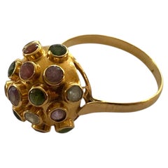 1960’s 18K Sputnik Gold Gemstone Ring