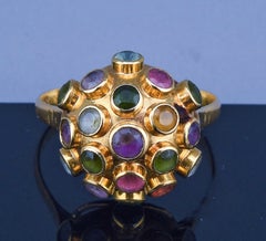 1960’s 18K Sputnik Gold Gemstone Ring