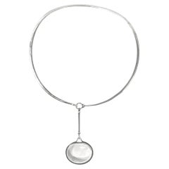 Collana Georg Jensen in argento sterling con cristallo di rocca degli anni '70, Vivianna Torun