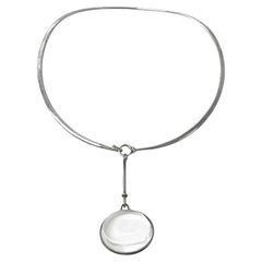 Collana Georg Jensen in argento sterling con cristallo di rocca degli anni '70, Vivianna Torun