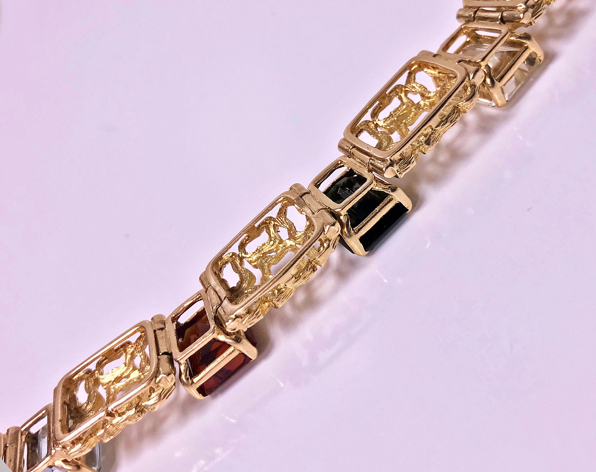 Women's or Men's H. Stern 18 Karat Multi Gem Bracelet, 20th Century