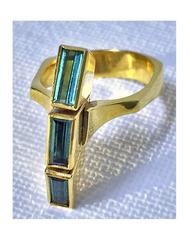 Abstract Tourmaline Green Gold Ring
