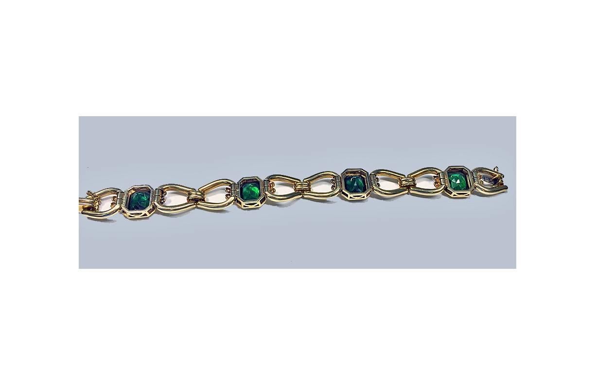 Women's Very Fine Tourmaline Diamond and Gold Bracelet, 20th century