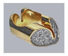 1960 Diamond Gold Modernist Ring