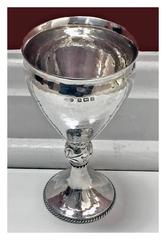 A.E. Jones hammered Sterling Silver Goblet, Birmingham 1909