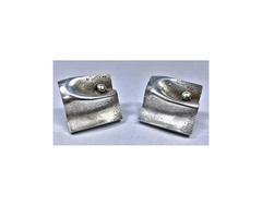 Pair of Modernism Sterling Cufflinks, Matti Hyvarinen, Finland C.19