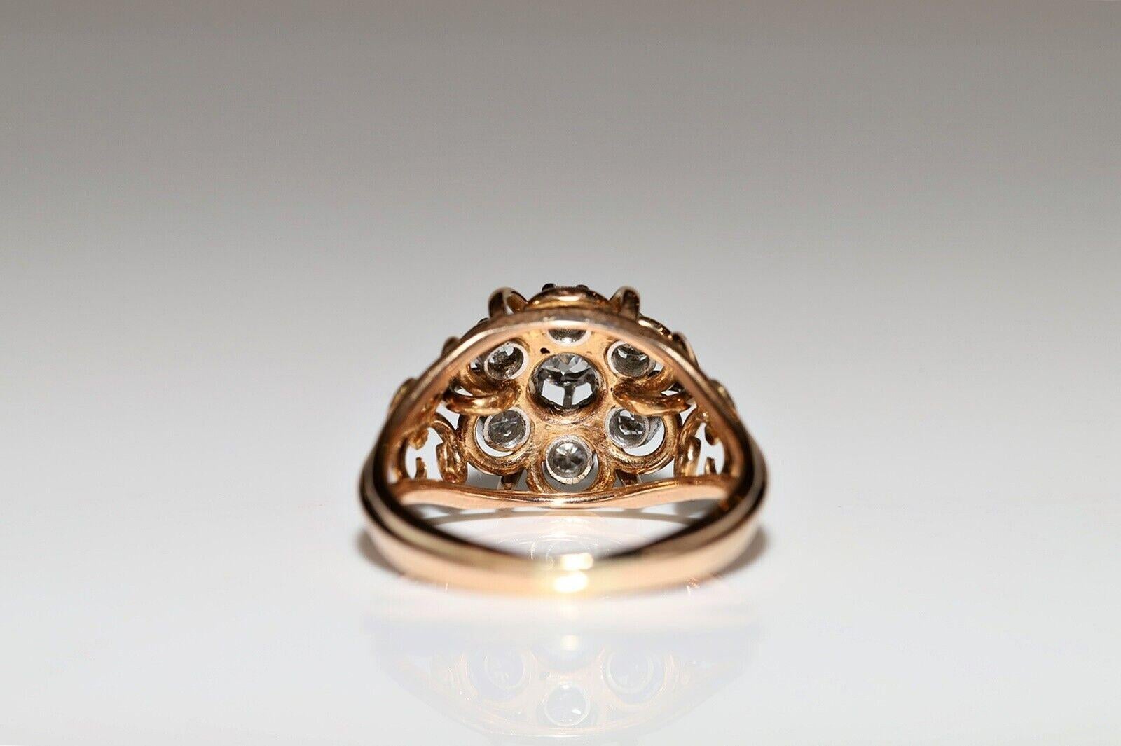 Women's Victorian Circa 1900s 18k Gold Natural Diamond Decorated Ring  For Sale