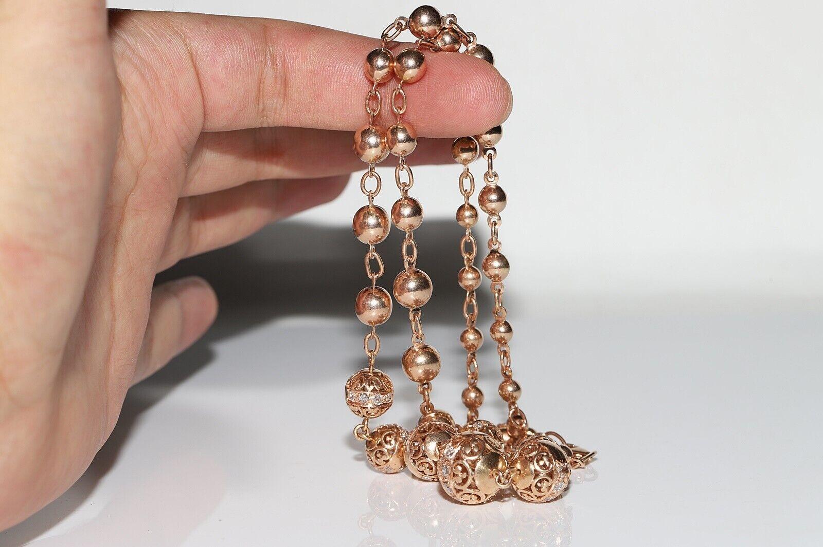 Vintage, circa anni '60  Collana con diamanti naturali in oro 14k in vendita 2