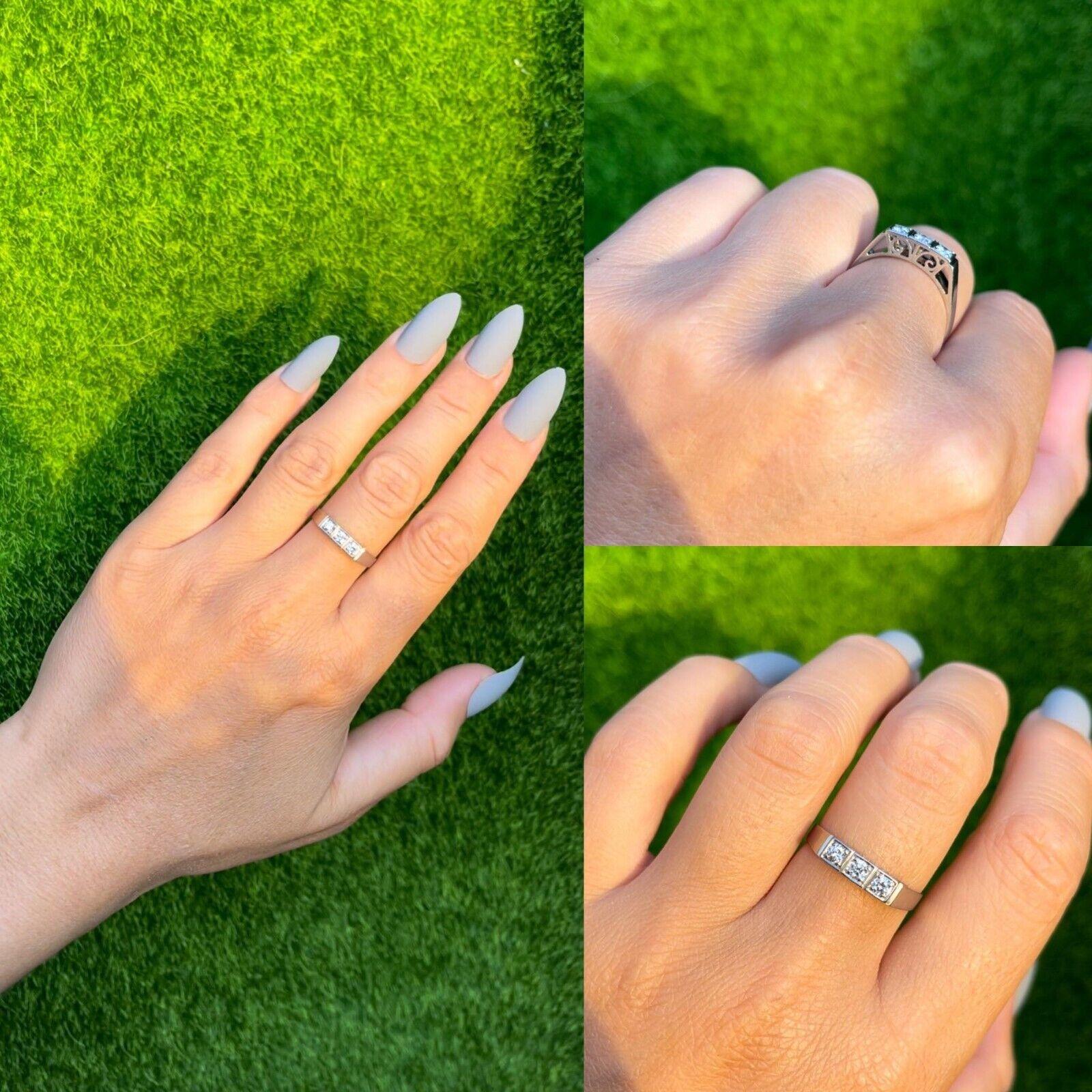 Anello antico CIRCA 1920 in oro 18 carati con diamanti naturali decorati in vendita 5
