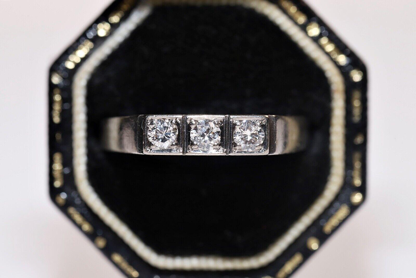 Anello antico CIRCA 1920 in oro 18 carati con diamanti naturali decorati in vendita 6