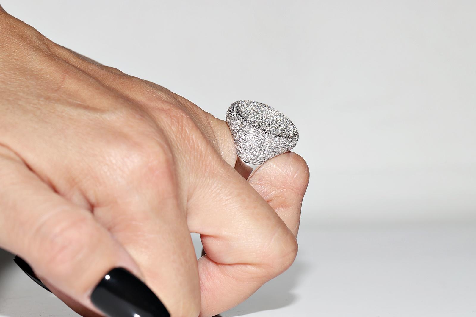 18 Karat Weißgold Natürlicher Diamant Dekorierter starker Ring mit Diamanten im Zustand „Gut“ im Angebot in Fatih/İstanbul, 34
