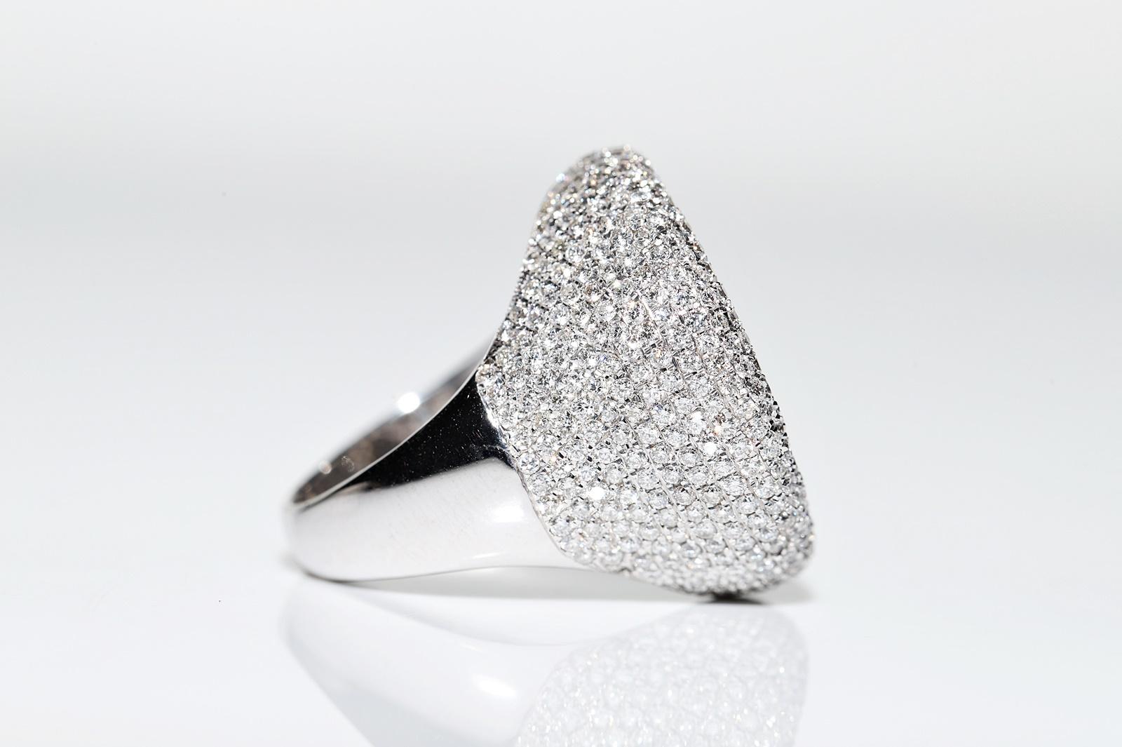18 Karat Weißgold Natürlicher Diamant Dekorierter starker Ring mit Diamanten im Angebot 4