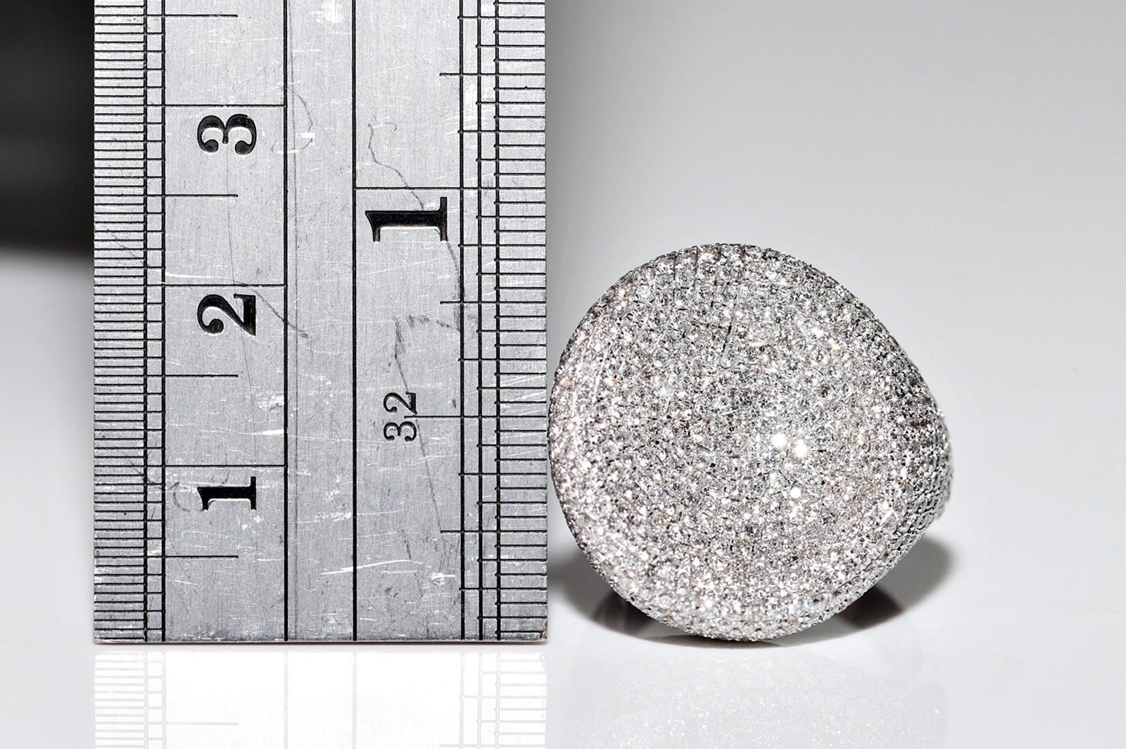 18 Karat Weißgold Natürlicher Diamant Dekorierter starker Ring mit Diamanten im Angebot 6
