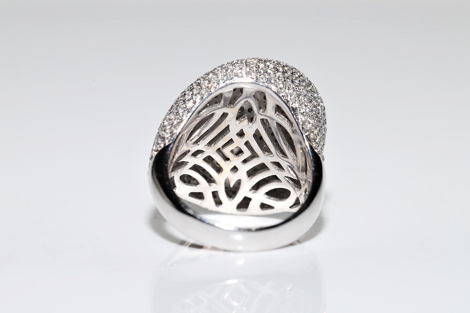 18 Karat Weißgold Natürlicher Diamant Dekorierter starker Ring mit Diamanten im Angebot 8
