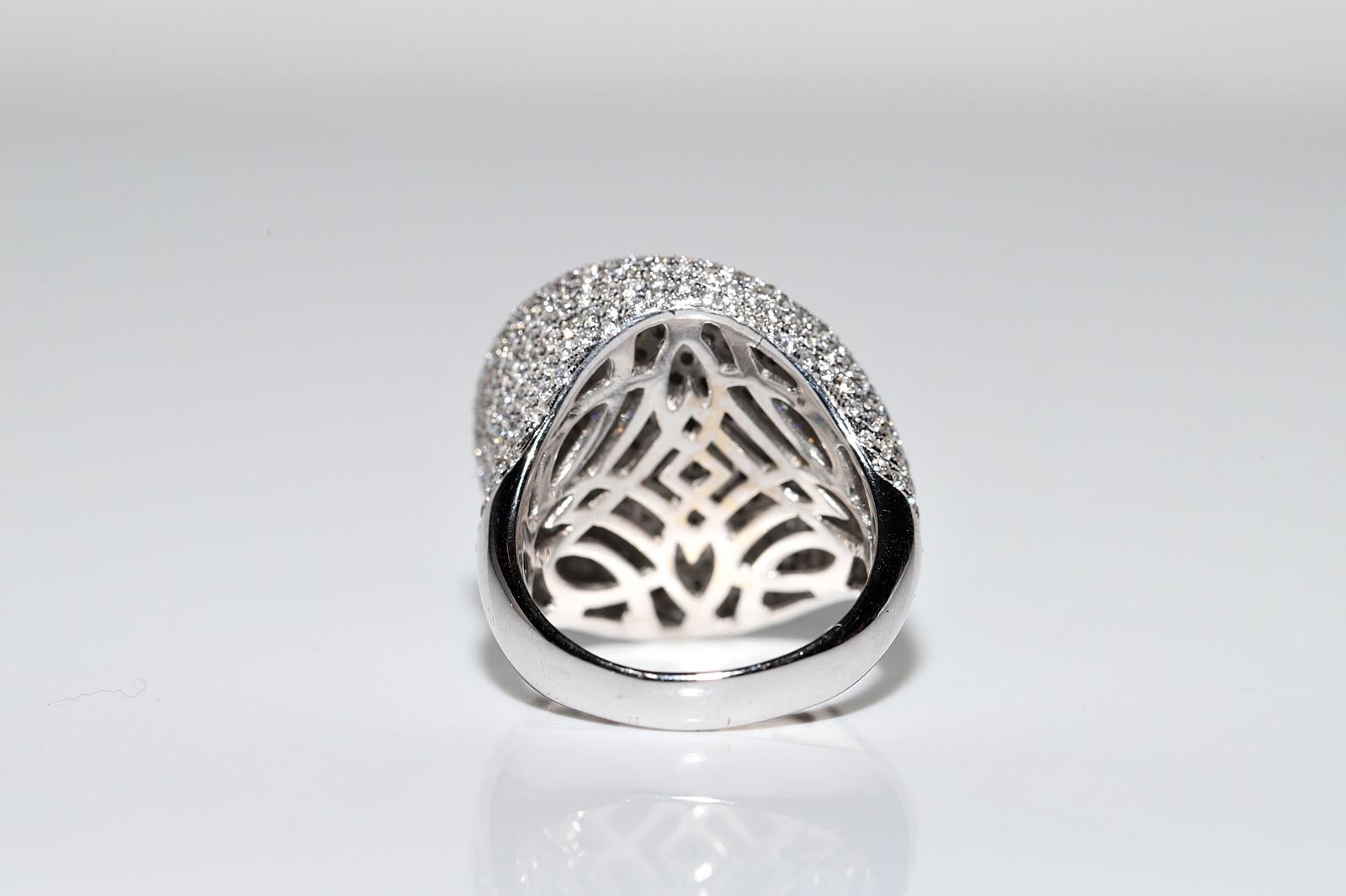 18 Karat Weißgold Natürlicher Diamant Dekorierter starker Ring mit Diamanten im Angebot 10