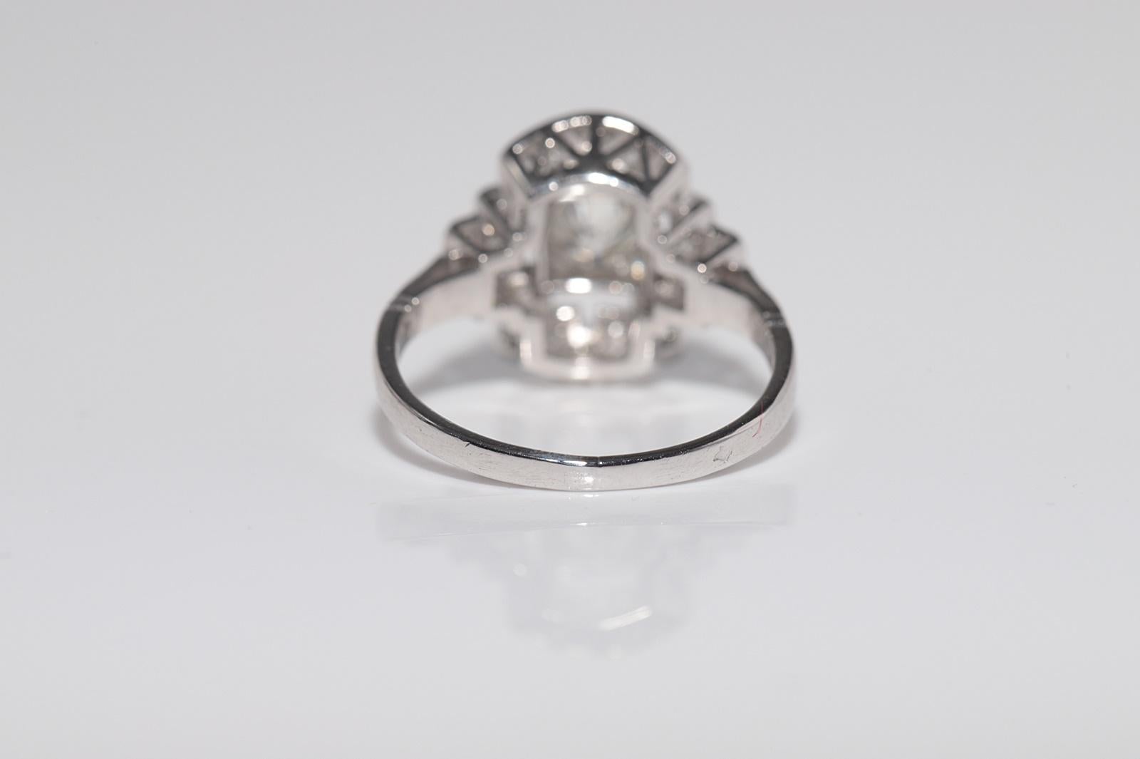 Anello antico CIRCA 1930 Art Decor in platino e diamanti naturali in vendita 6