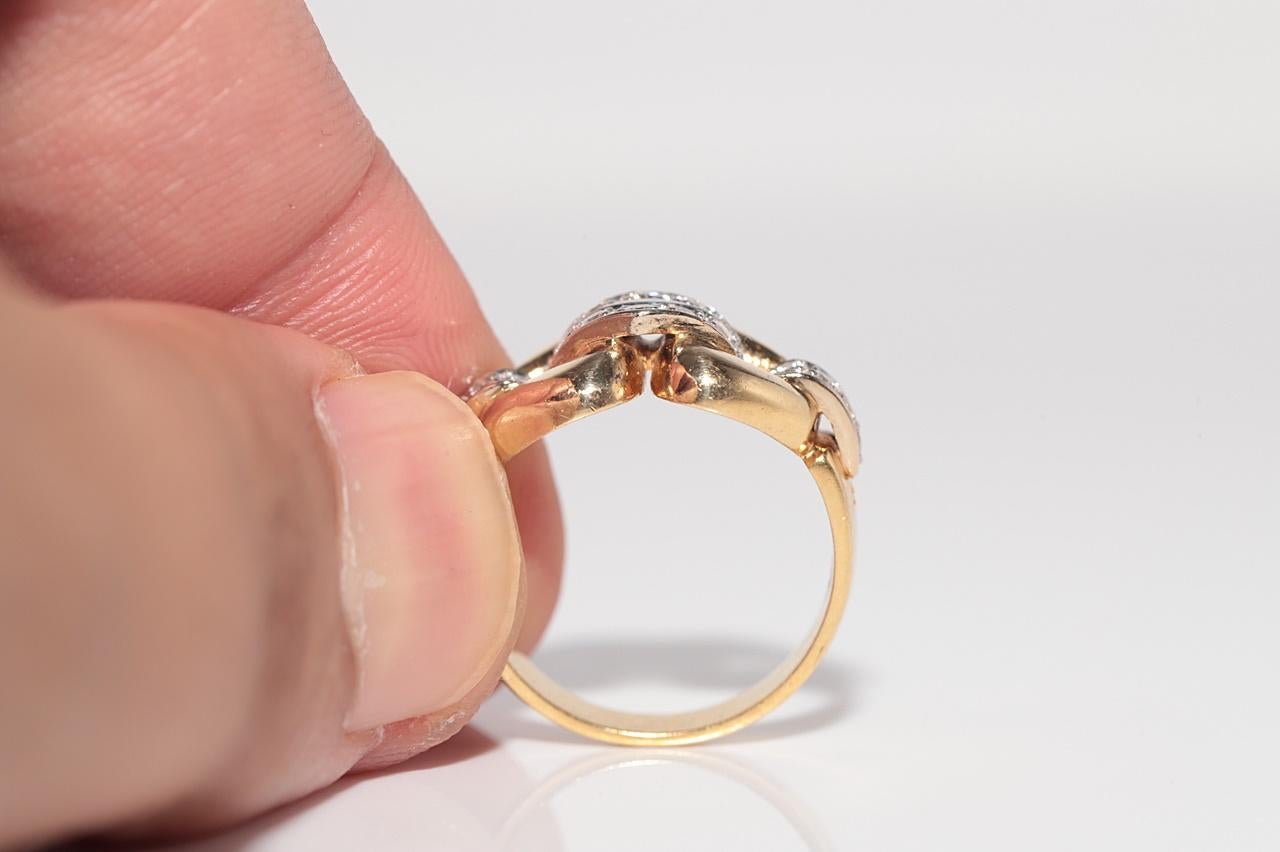 Anello a fascia decorato con diamanti naturali in oro 18 carati, CIRCA GLI ANNI 80 in vendita 5