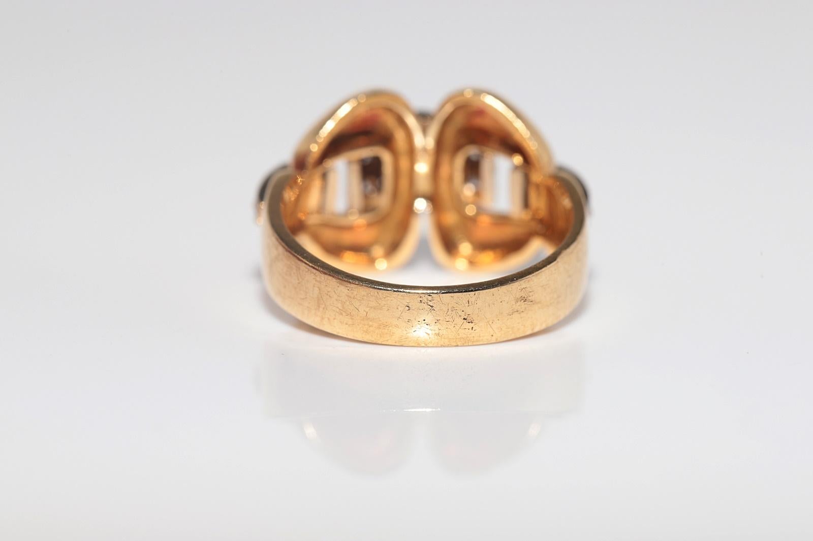 Anello a fascia decorato con diamanti naturali in oro 18 carati, CIRCA GLI ANNI 80 in vendita 7
