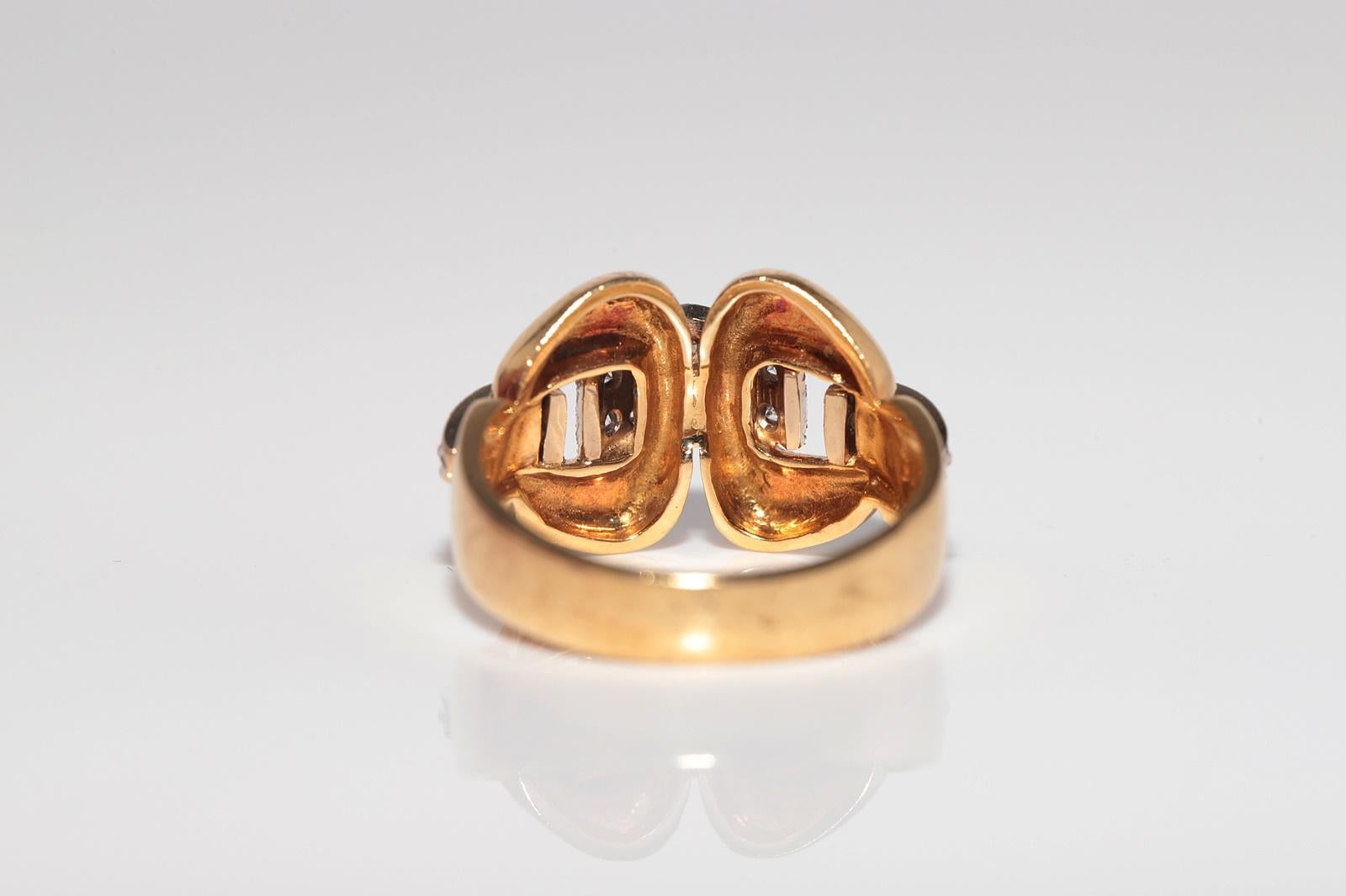 Anello a fascia decorato con diamanti naturali in oro 18 carati, CIRCA GLI ANNI 80 in vendita 6