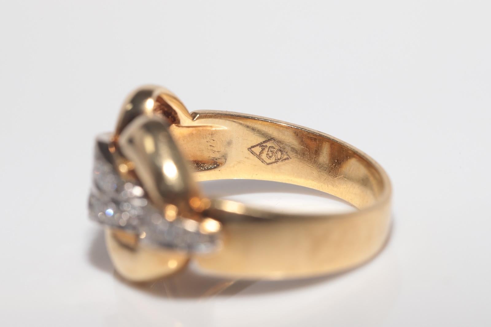 Anello a fascia decorato con diamanti naturali in oro 18 carati, CIRCA GLI ANNI 80 in vendita 8