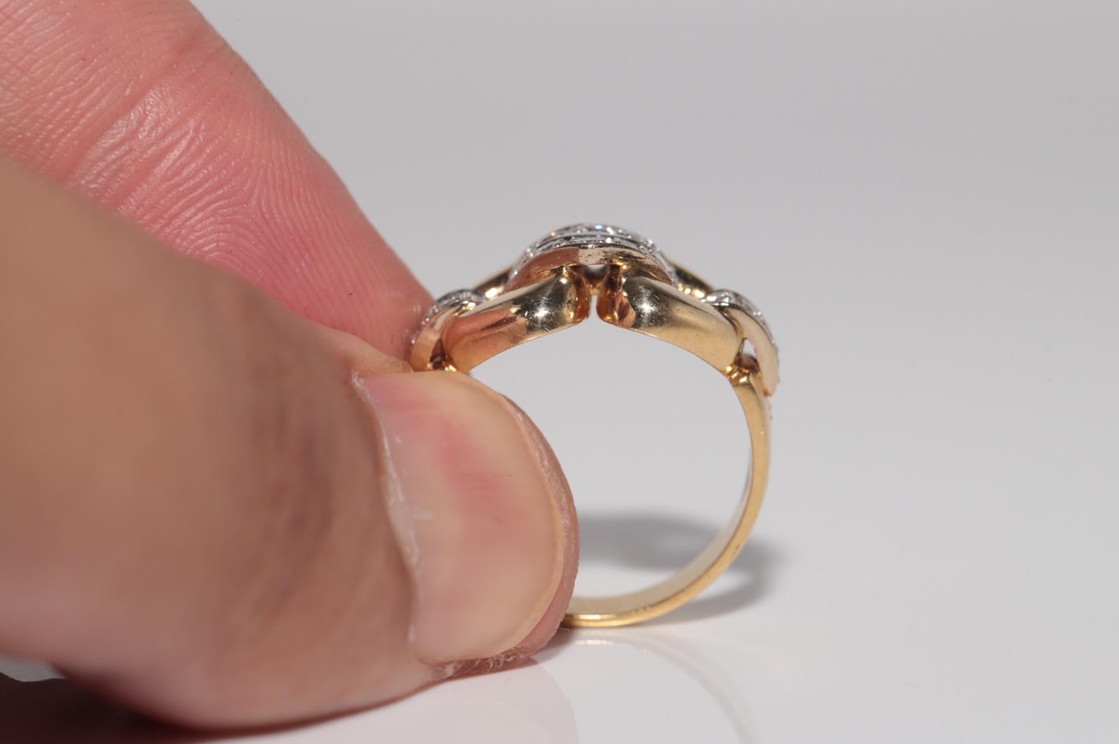 Anello a fascia decorato con diamanti naturali in oro 18 carati, CIRCA GLI ANNI 80 in vendita 9