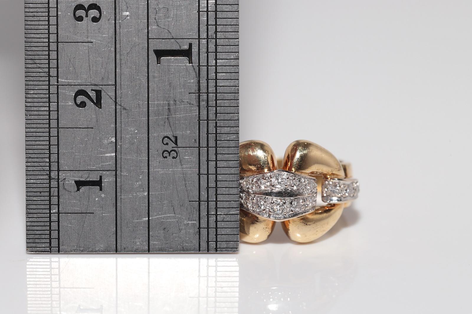 Anello a fascia decorato con diamanti naturali in oro 18 carati, CIRCA GLI ANNI 80 in vendita 10