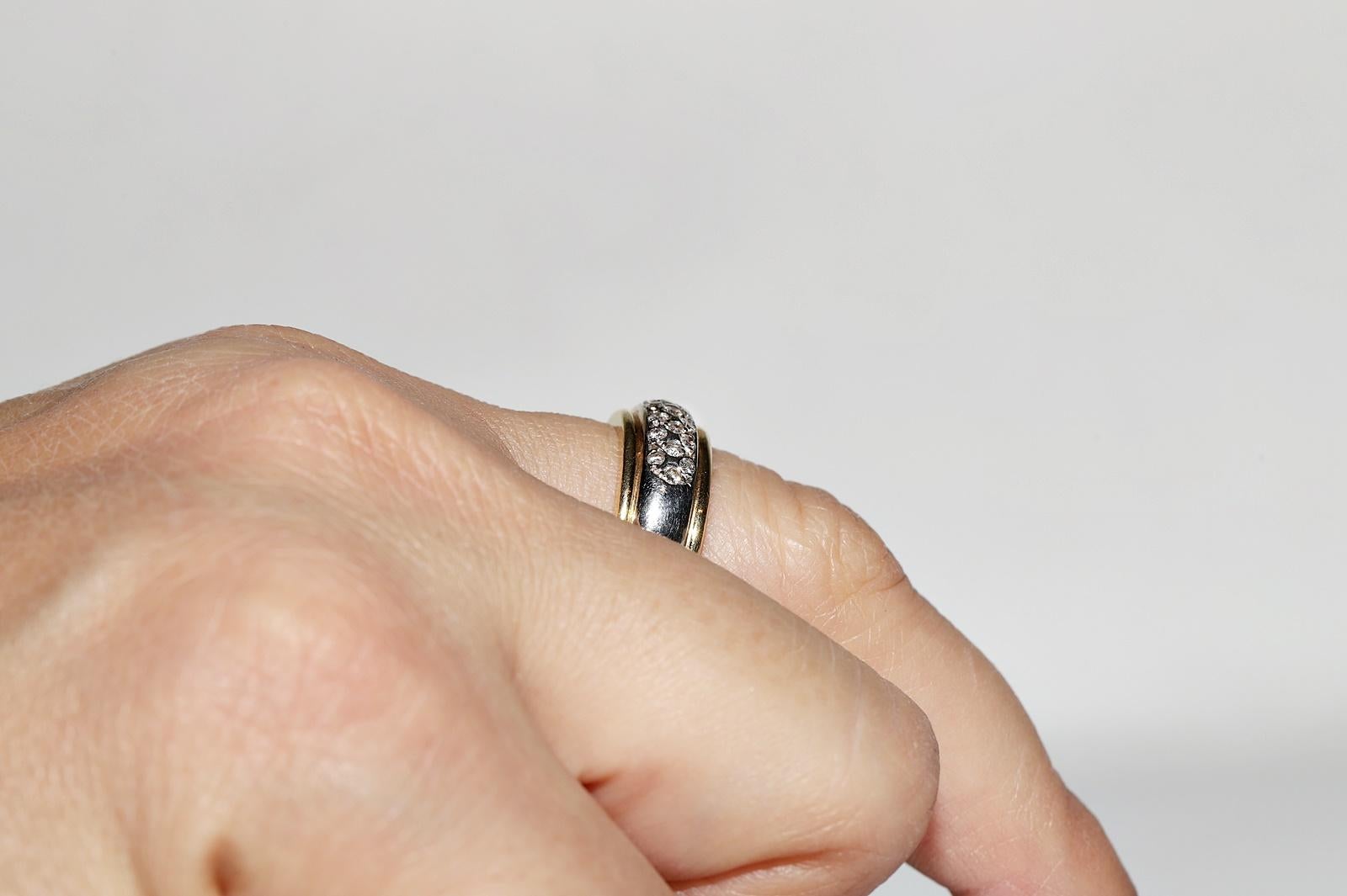 Taglio brillante Anello d'epoca CIRCA 1980 in oro 18 carati con diamanti naturali decorati in vendita