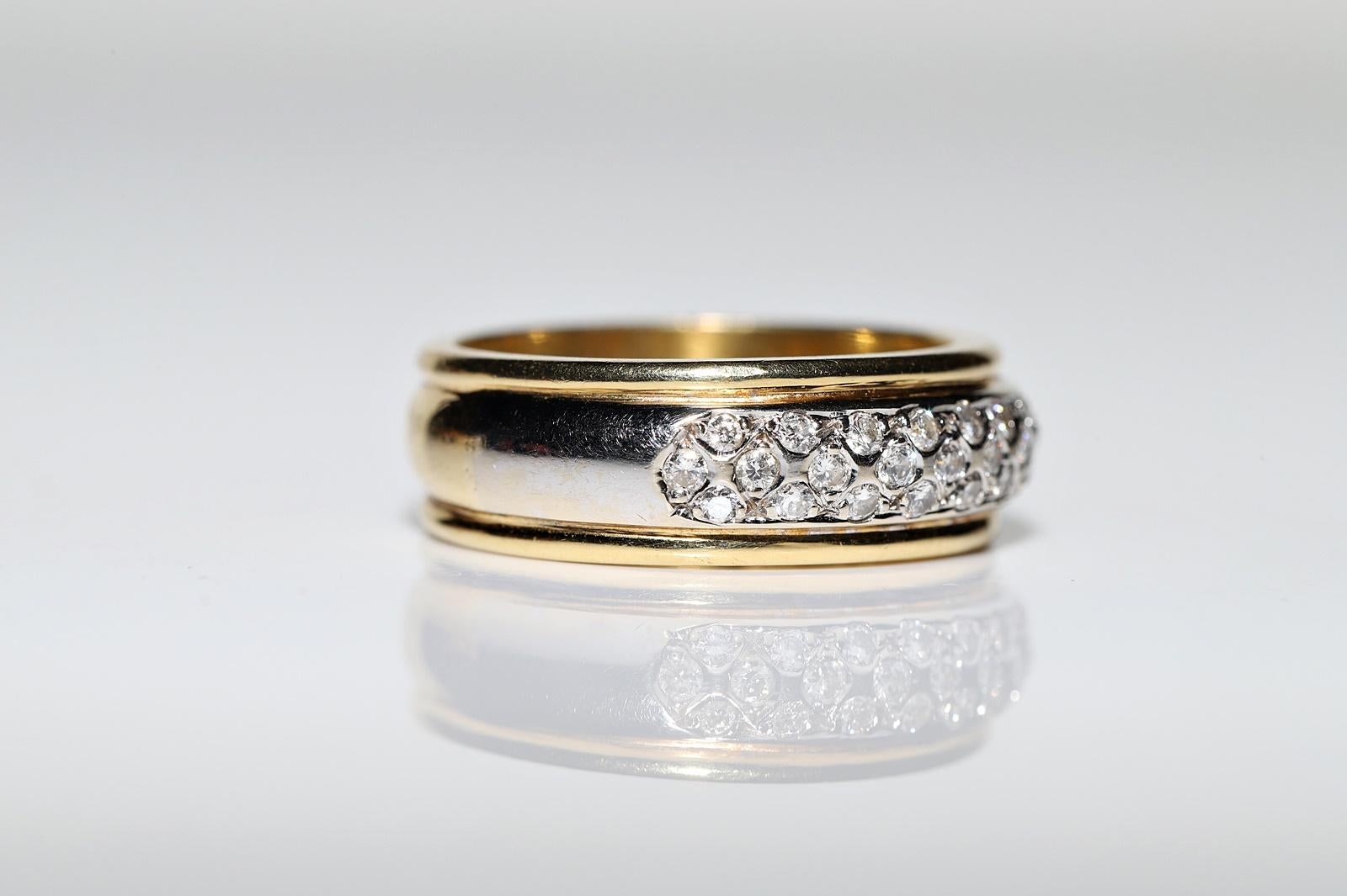 Donna Anello d'epoca CIRCA 1980 in oro 18 carati con diamanti naturali decorati in vendita