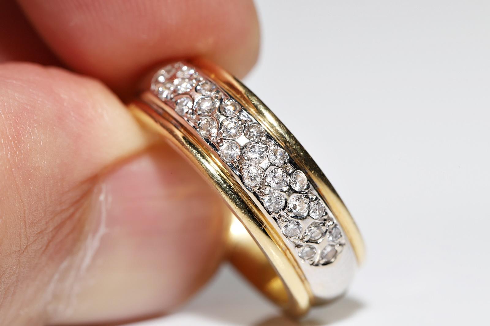 Anello d'epoca CIRCA 1980 in oro 18 carati con diamanti naturali decorati in vendita 6
