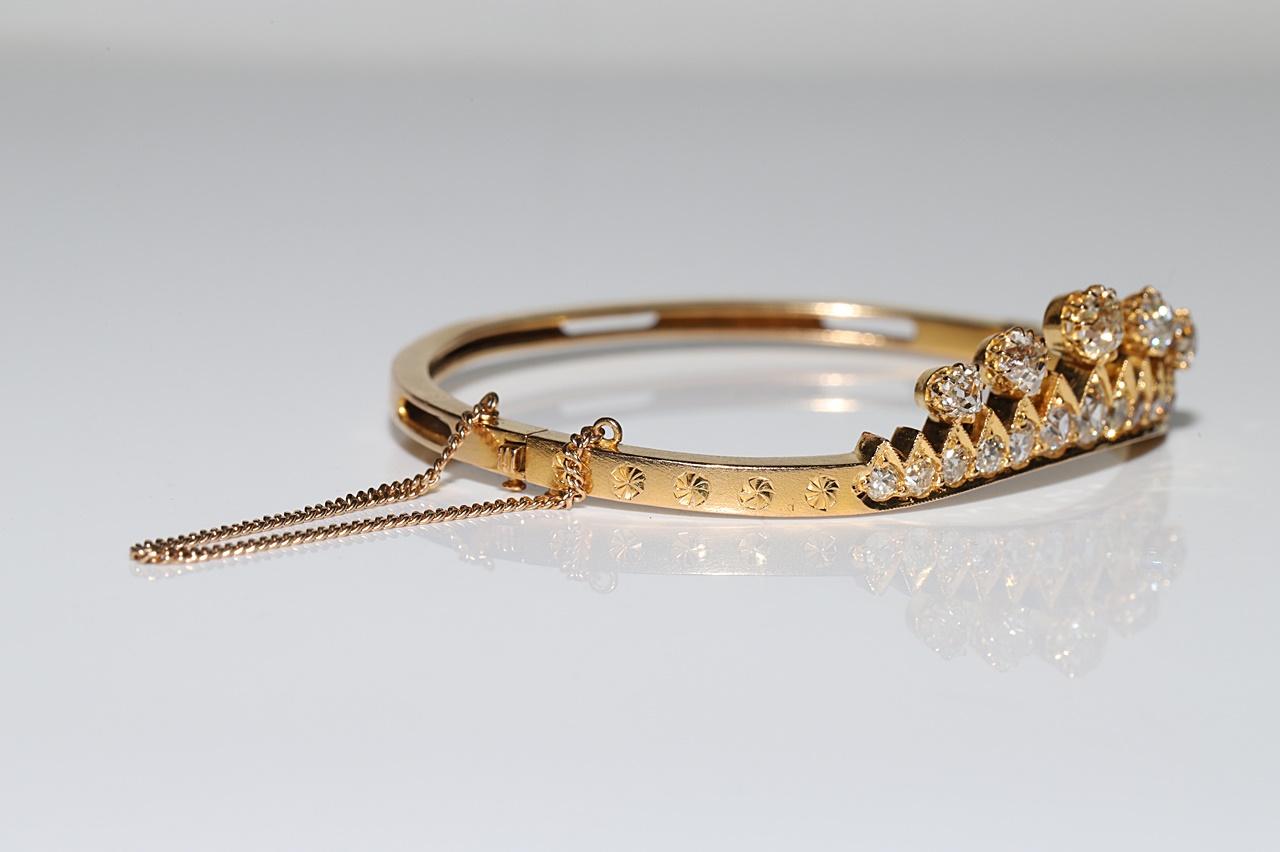 Taille vieille mine Bracelet ancien en or 18k Victorien Circa 1900s Natural Old Mine Cut Diamonds en vente