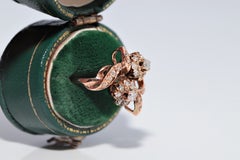 Vintage-Ring aus den 1970er Jahren, 14-karätiges Gold, aus einem Nachlass, mit natürlichen Diamanten verziert