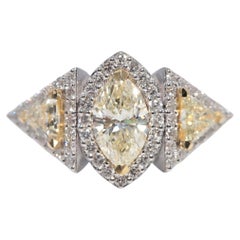 New Made 18k White Gold Estate Natural Diamond Decorated Ring