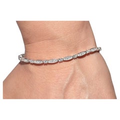 Pulsera de Tenis Vintage Circa 1990s Oro 14k Decorada con Diamantes Naturales
