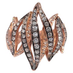Vintage Circa 1990s Handcrafted 18k Gold Natural Diamond Decorated Strong Ring