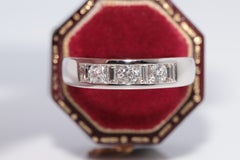 Vintage Circa 1990s 18k Gold Natural Diamond Decorated Strong Ring