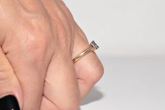 Vintage Circa 1990s 18k Gold Natural Baguette Cut Diamond Solitaire Ring