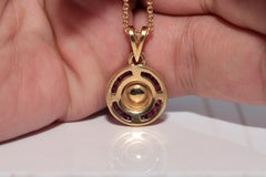 Vintage Circa 1980s 18k Gold Natural Rose Cut Diamond And Caliber Ruby Necklace