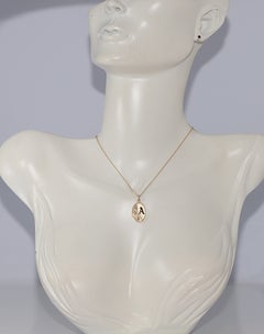 18k Gold Newly Made Natural Diamond Decorated A Letter Pendant Necklace