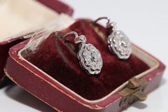Pendiente vintage de los años 60, de oro de 14k y decorado con diamantes naturales